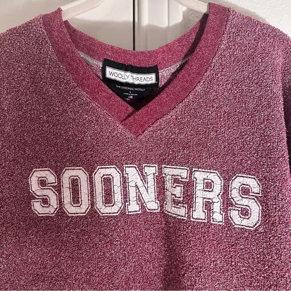 Woolly Threads Oklahoma Sooners Sweatshirt Size Large OU Oklahoma University - Picture 6 of 14